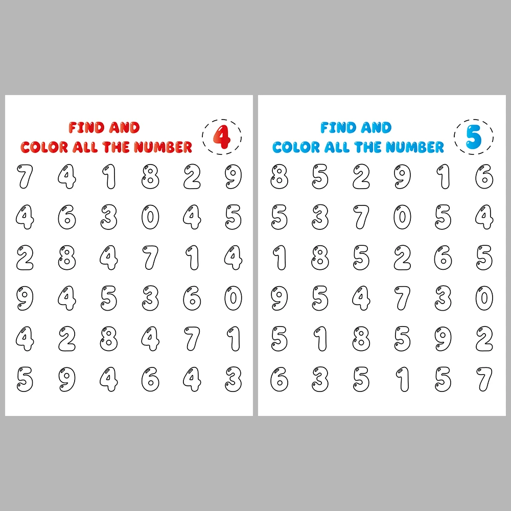 Number Recognition and Coloring Activity Book
