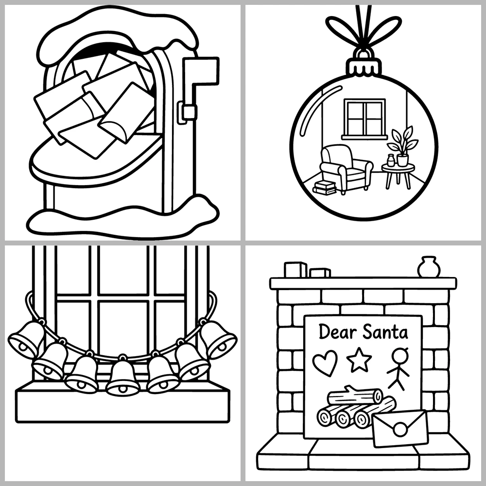 Cozy Christmas and Holidays Coloring Book