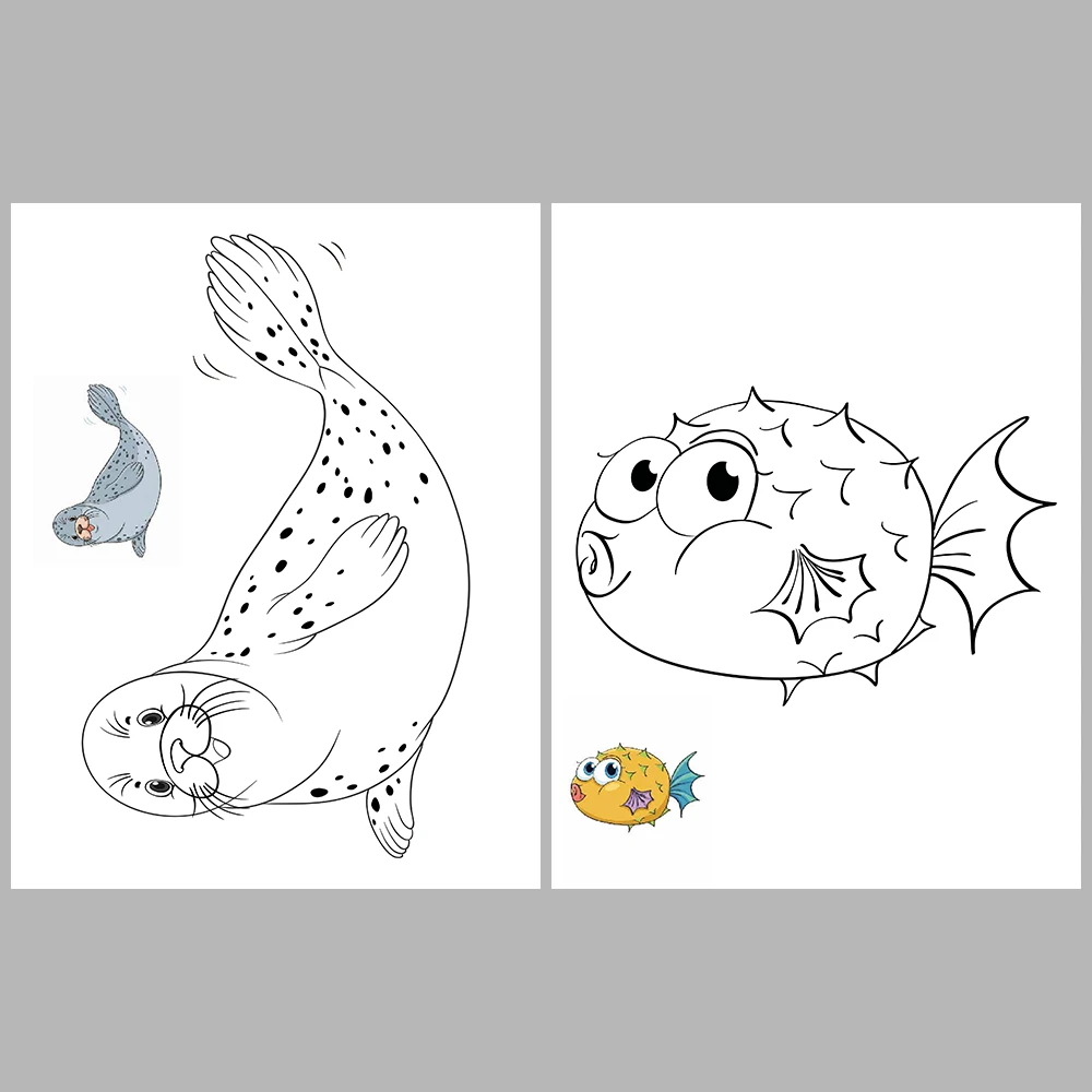 Ocean Animal Coloring Pages – With Reference Images