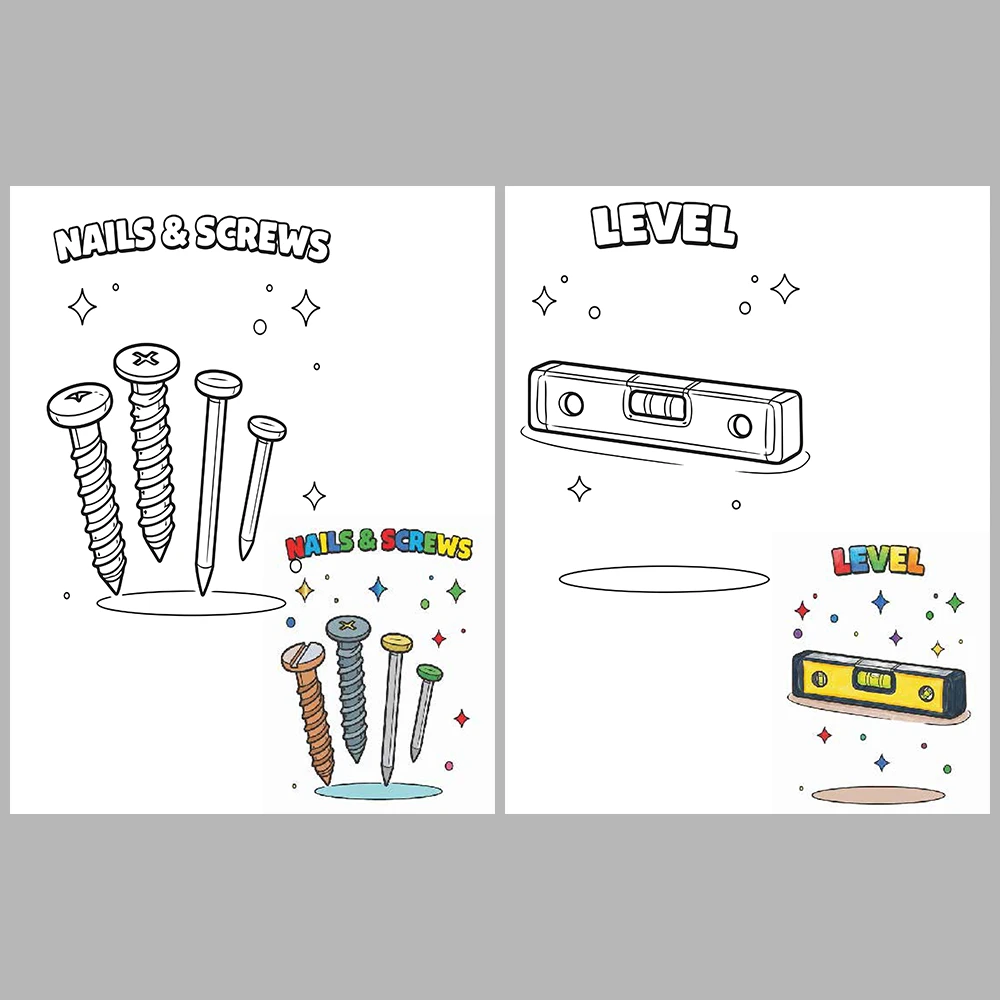 Carpenter Tools Coloring Pages / With Reference Image