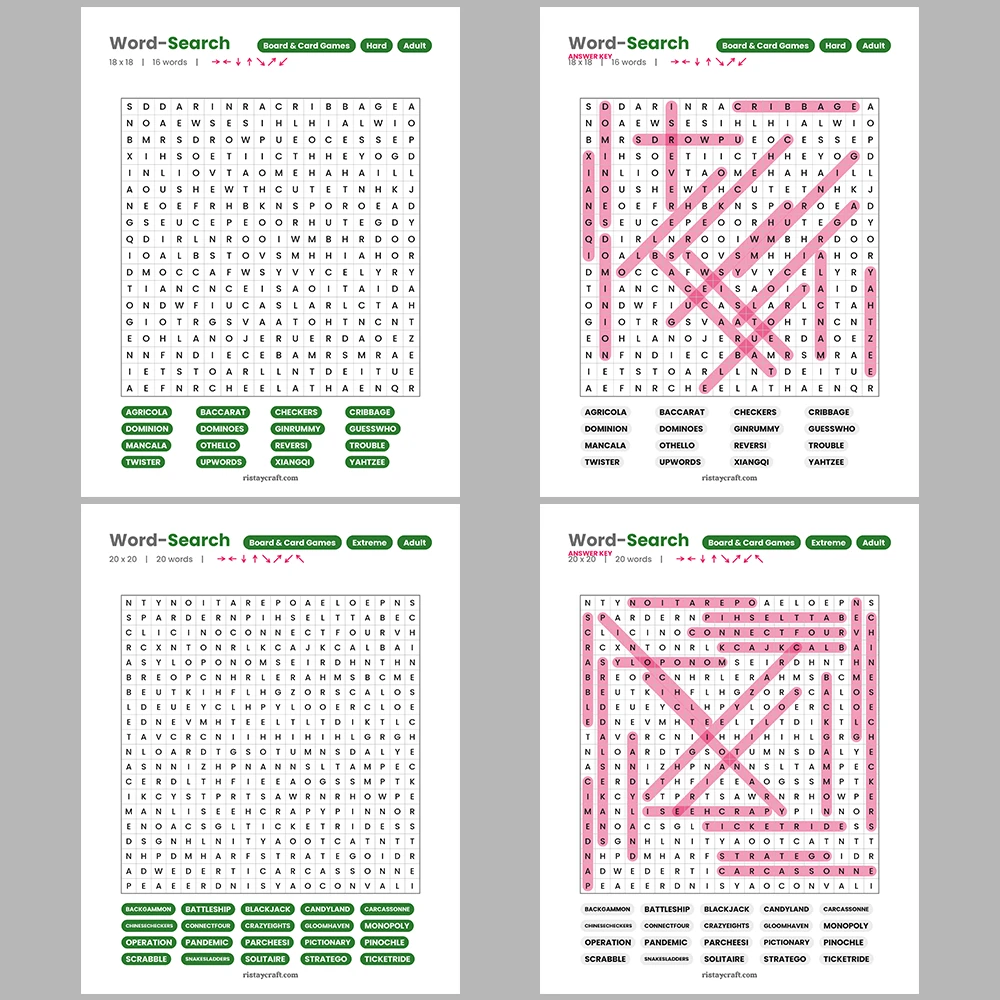 Word Puzzle – Board & Card Games – Music Theory & Notation – Themes