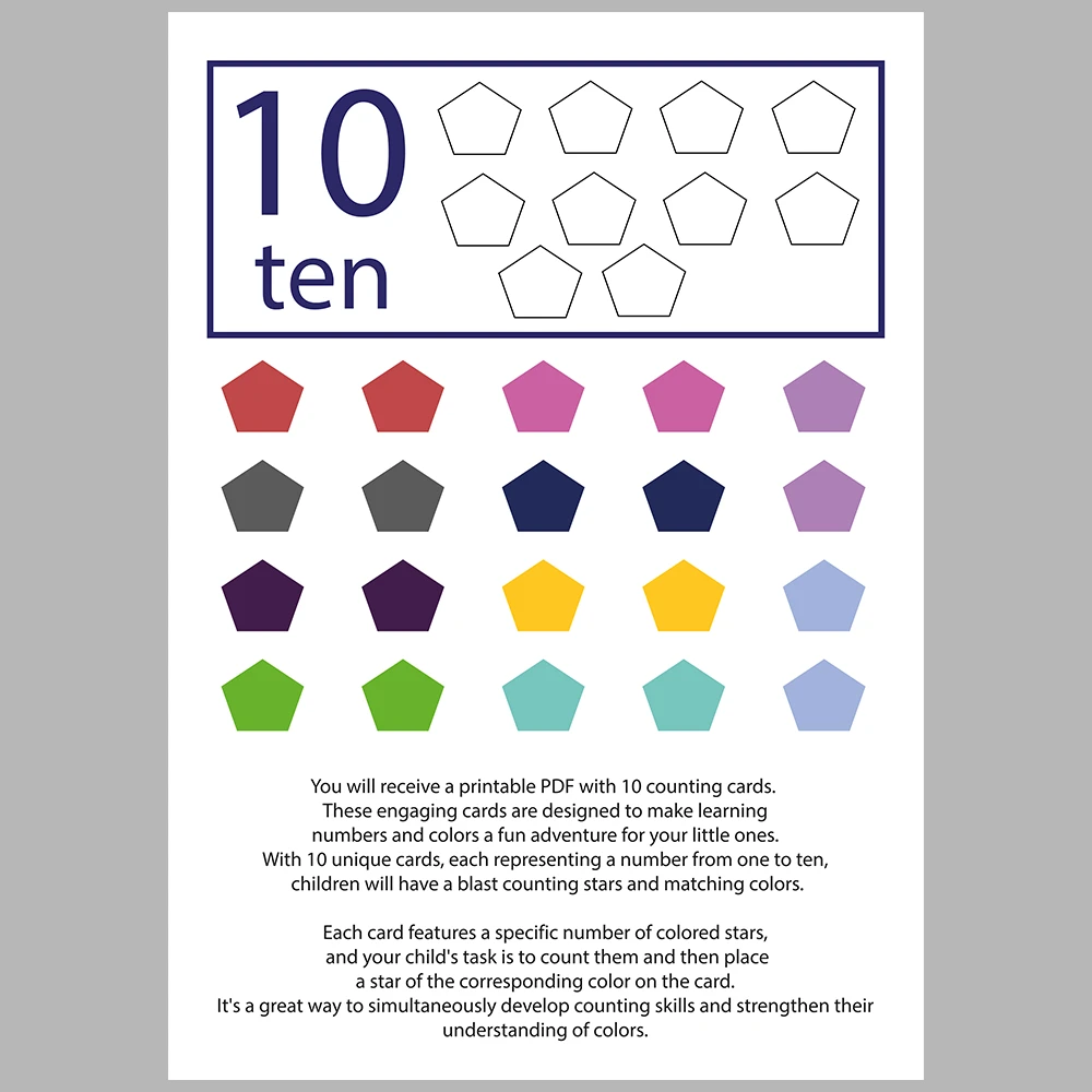 Pentagon-Themed Number Matching Activity Book