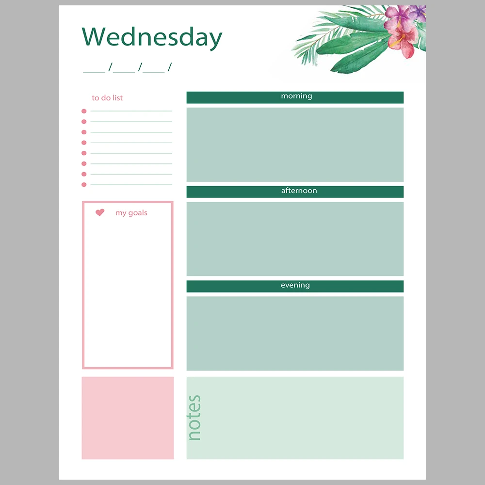 Tropical-Themed Daily and Monthly Planner – 2026