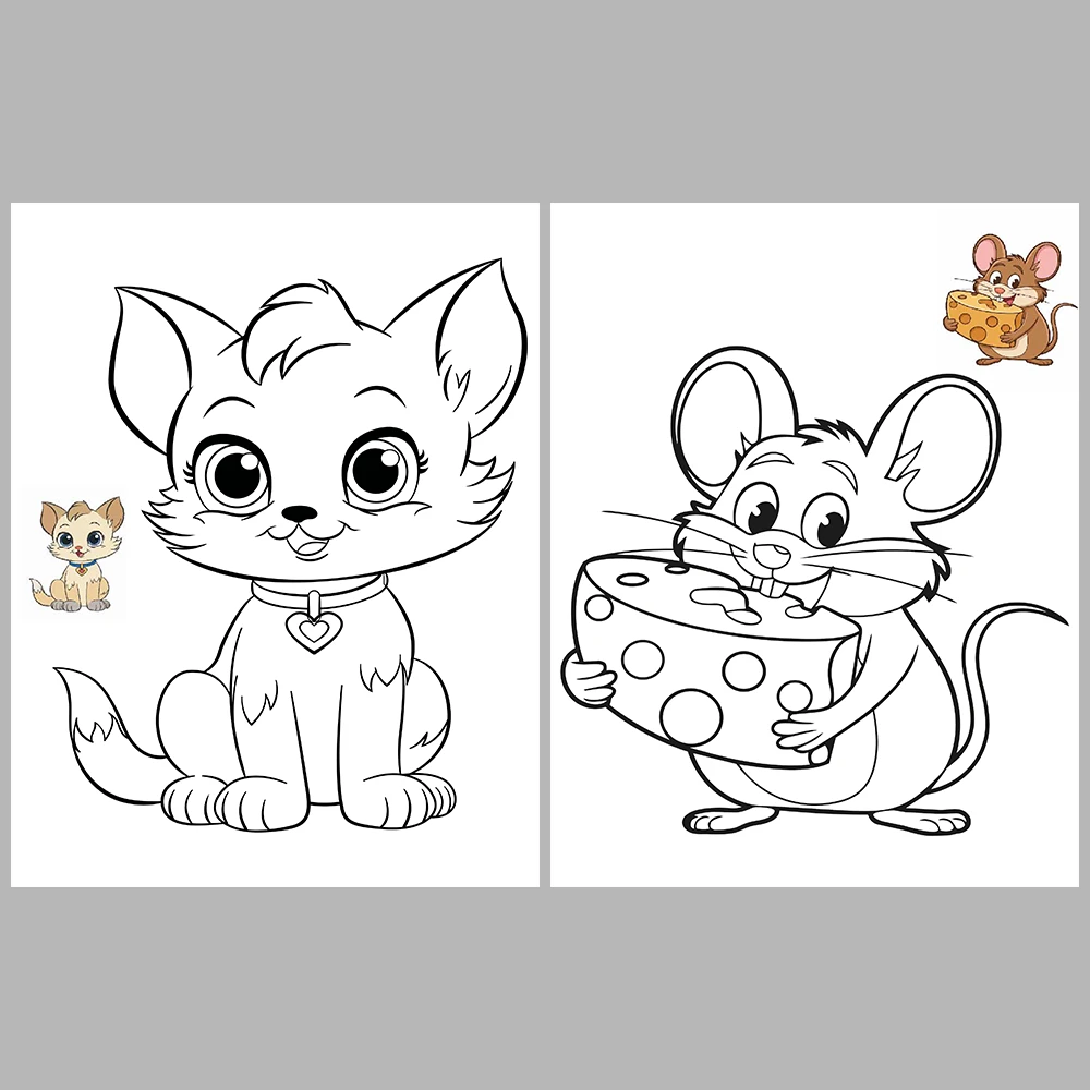 Cute Animal Coloring Pages / With Reference Image – Vol. 3
