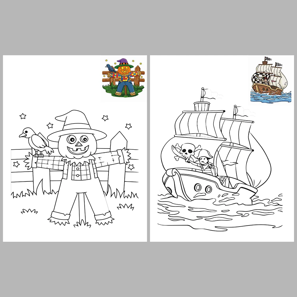 Mixed coloring pages – With Reference Images.
