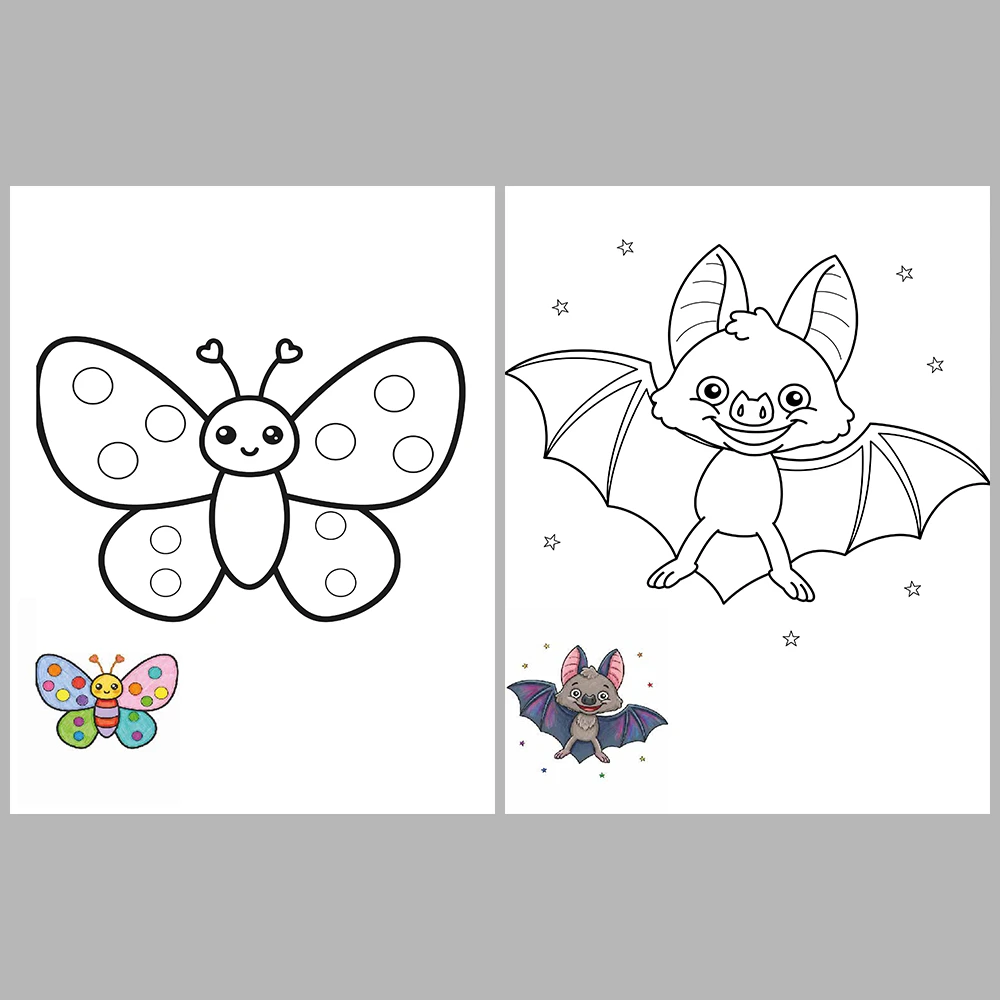 Flying Animals Coloring / With Reference Image