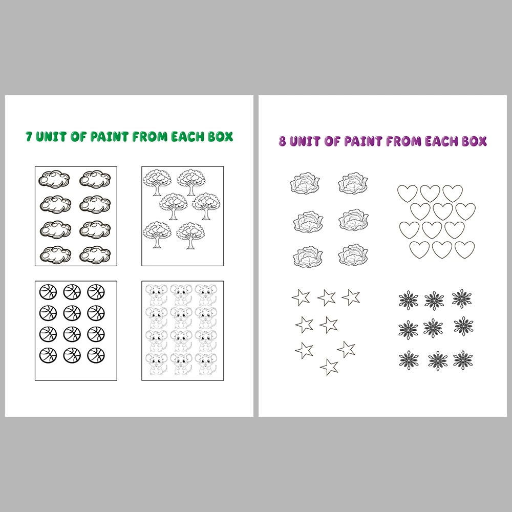 Number and Object Matching and Coloring Activity Book