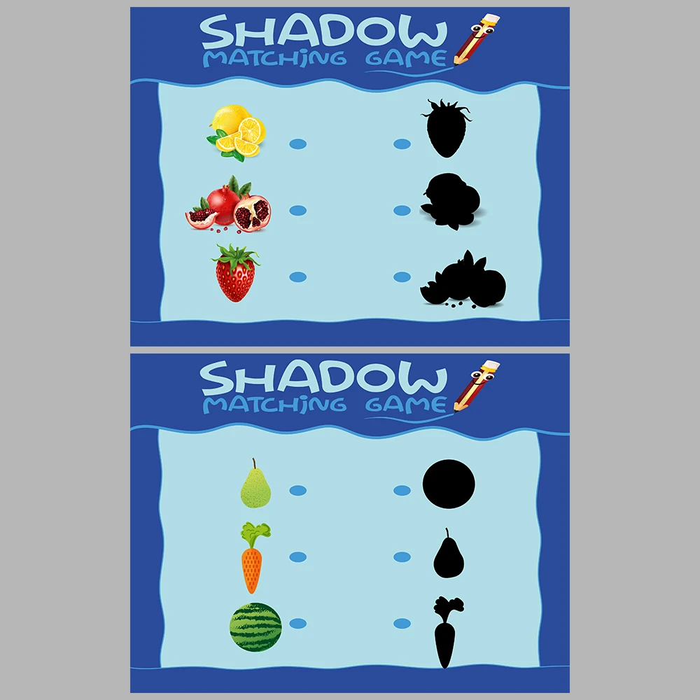Fruit-Themed Shadow Matching Game Book
