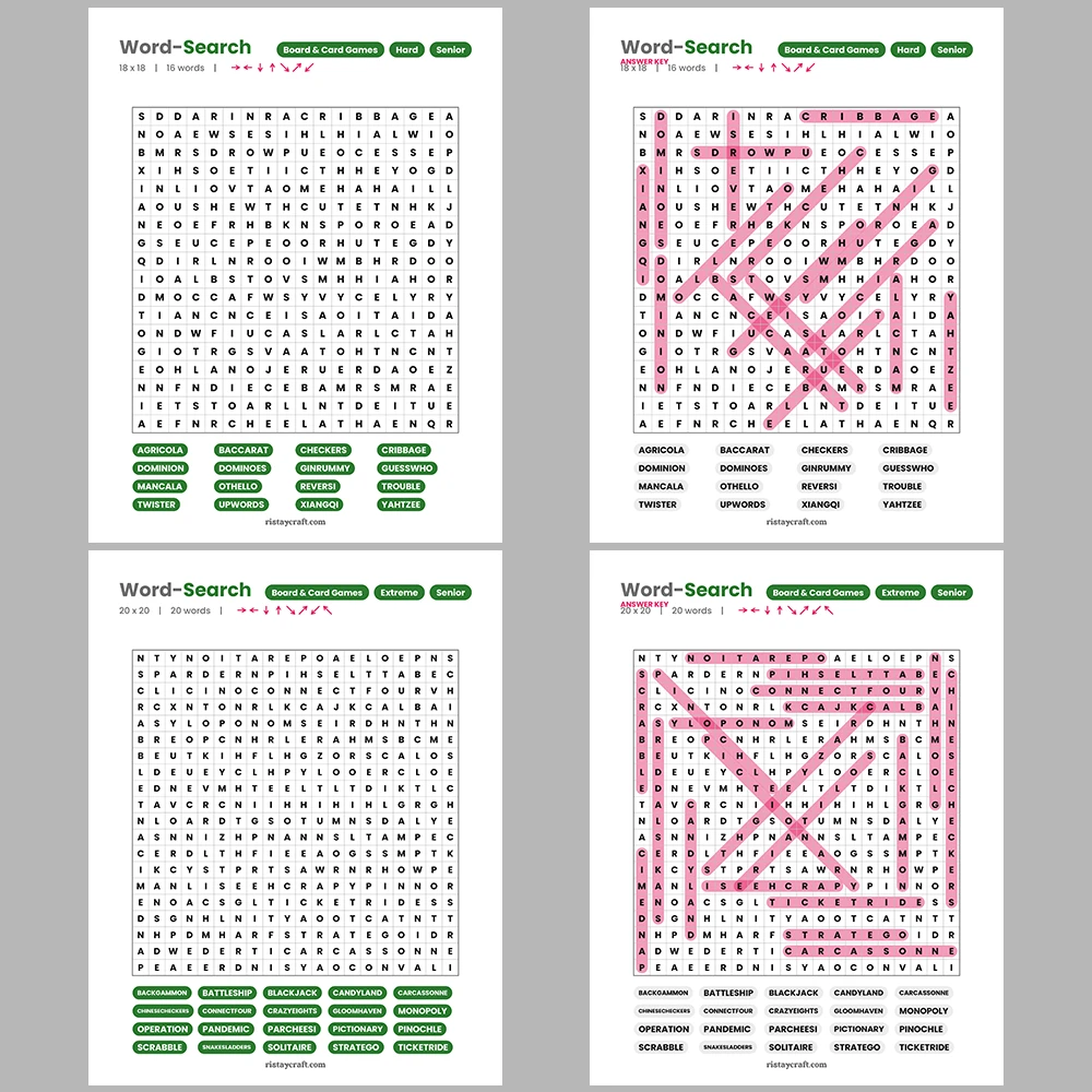 Word Puzzle – Desserts & Sweets – Professions & Jobs – Themes