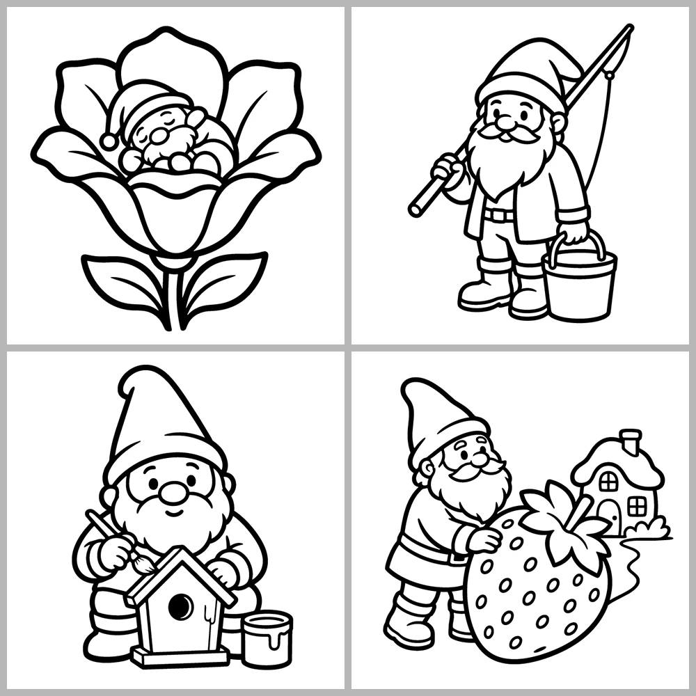 Cozy Gnomes – Little Folk Coloring Book