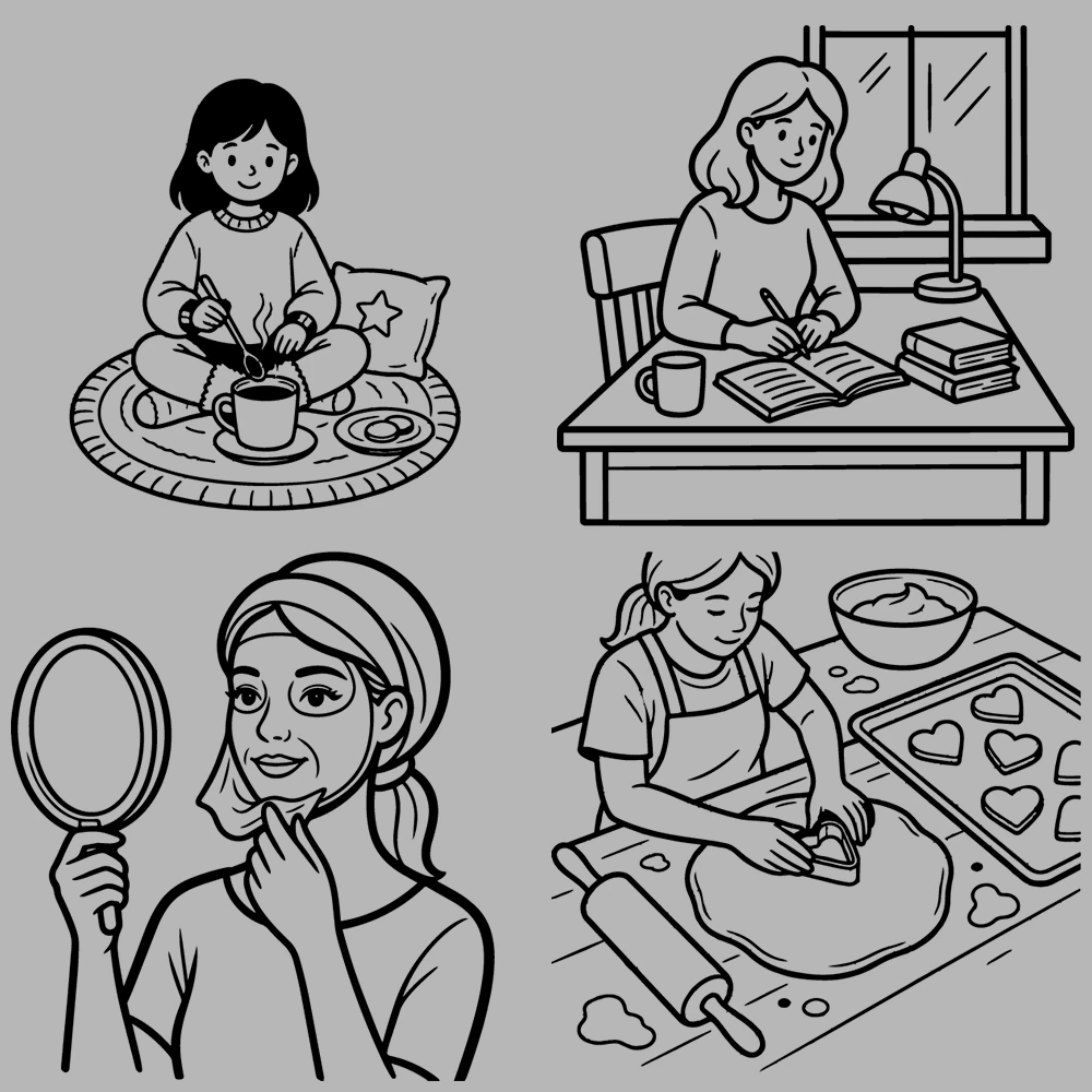 Cozy Girl and Self Care Coloring Book