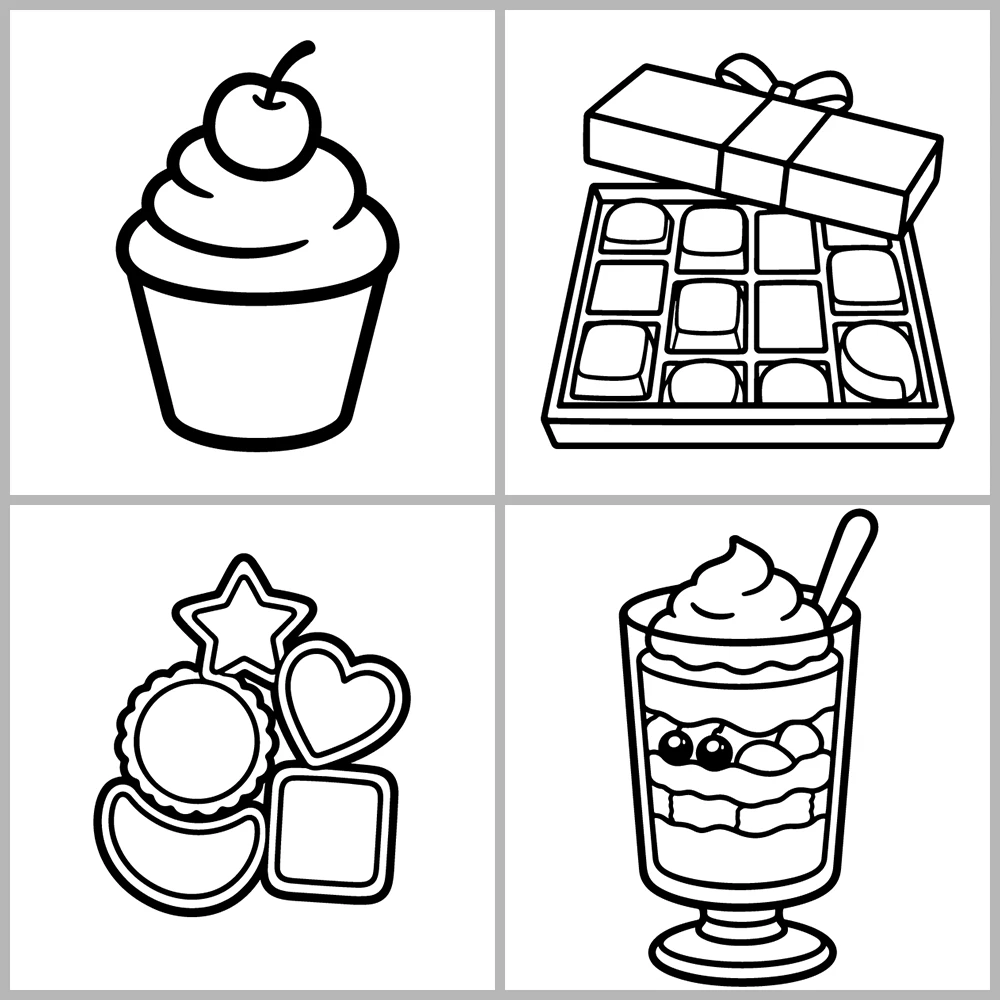 Cozy Desserts – Bakery Coloring Book