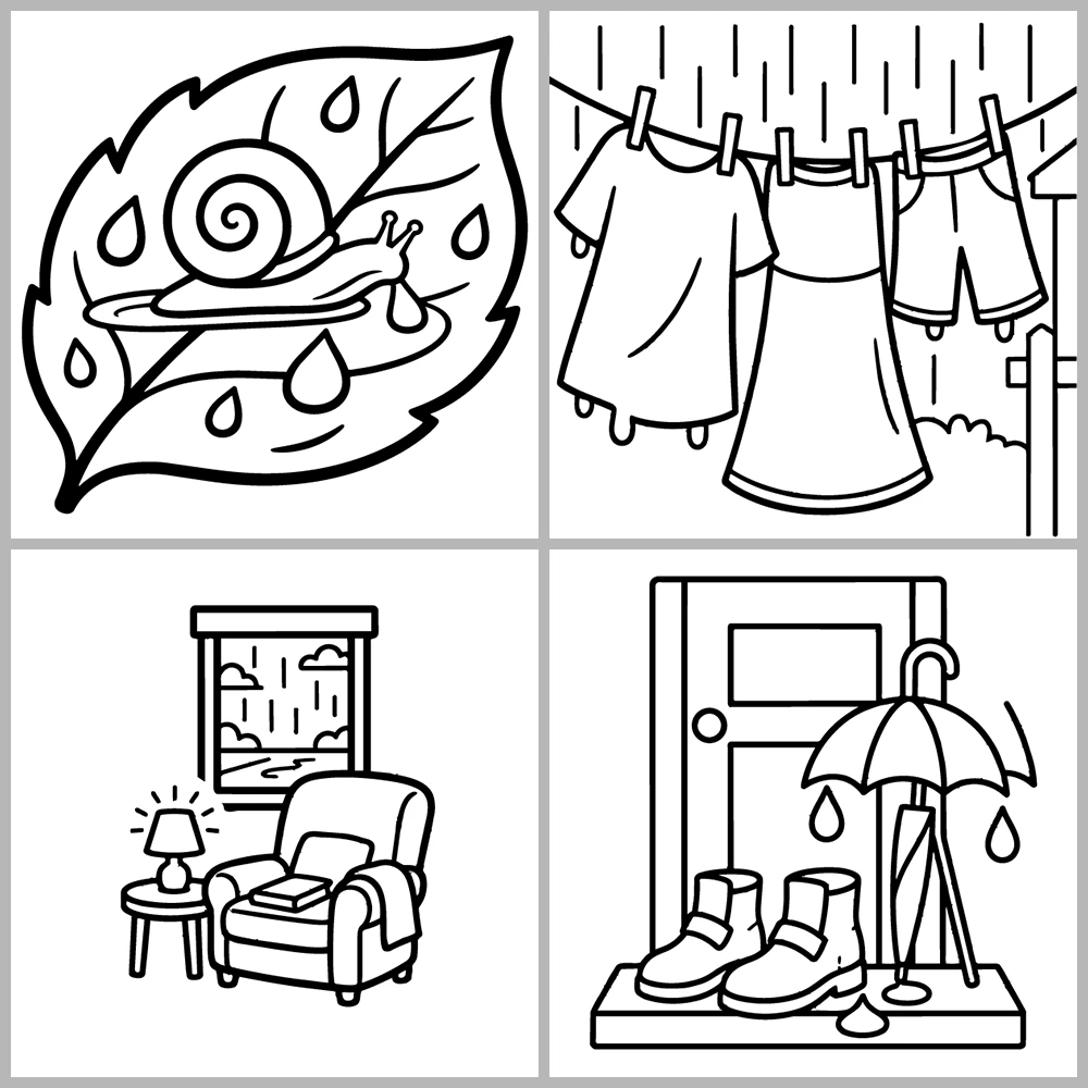 Rainy Days Coloring Book