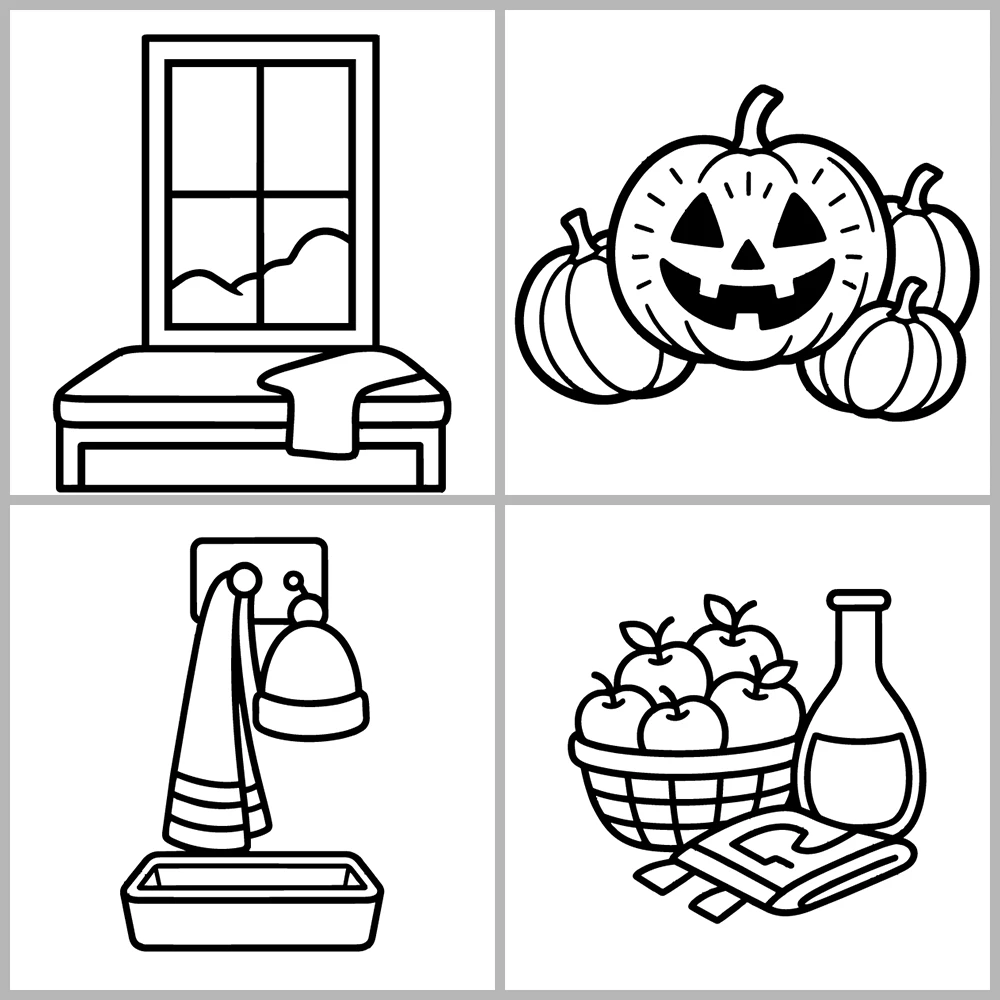 Seasons Cozy Coloring Book