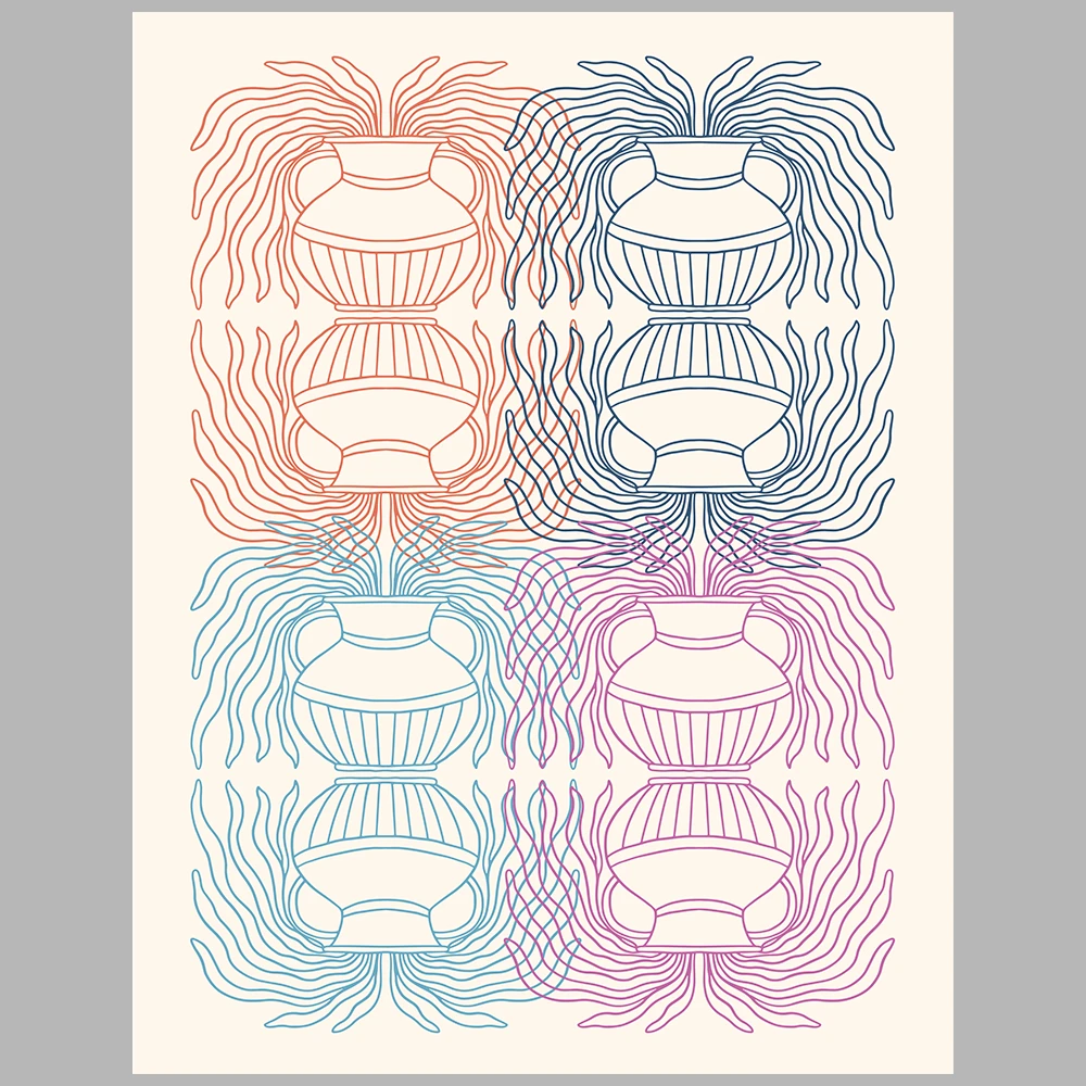 blue and purple themed poster