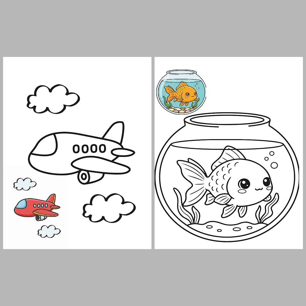 Mixed Coloring Pages for Kids – With Reference Images