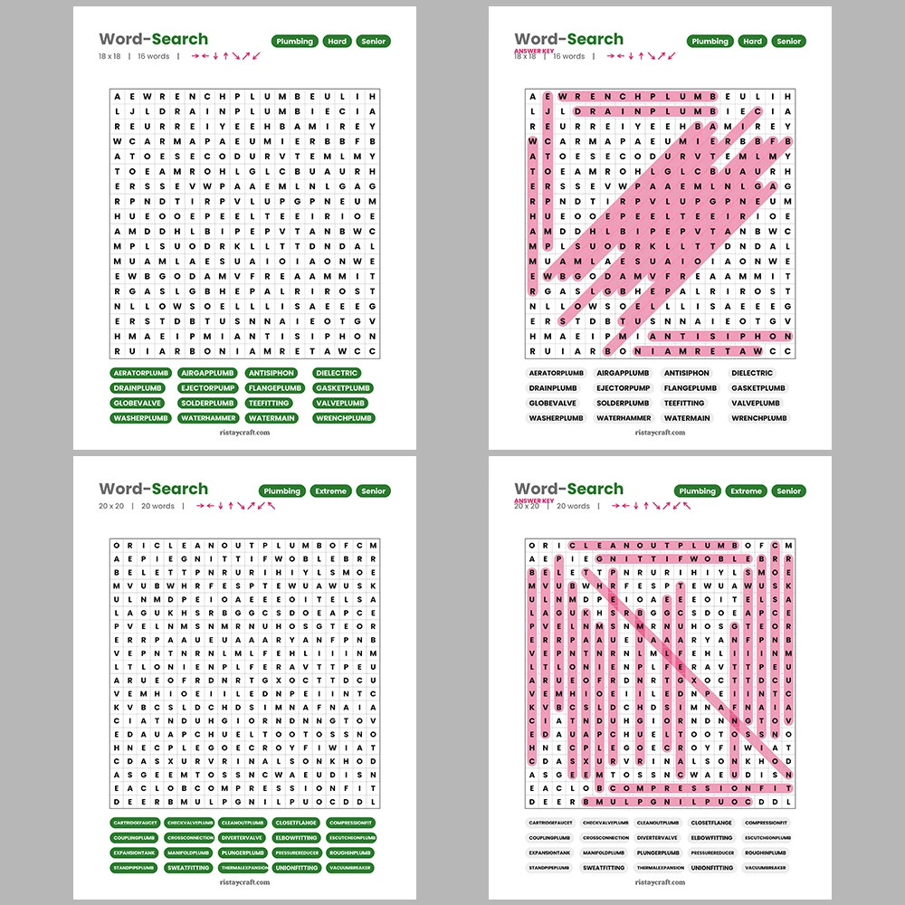 Word Search – Plumbing – Programming Languages ​​-Themes