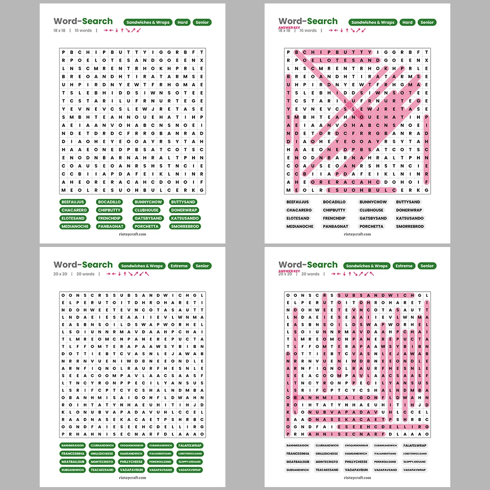 Word Search – Ecosystems & Biomes – Cosmetic & Beauty Brands -Themes