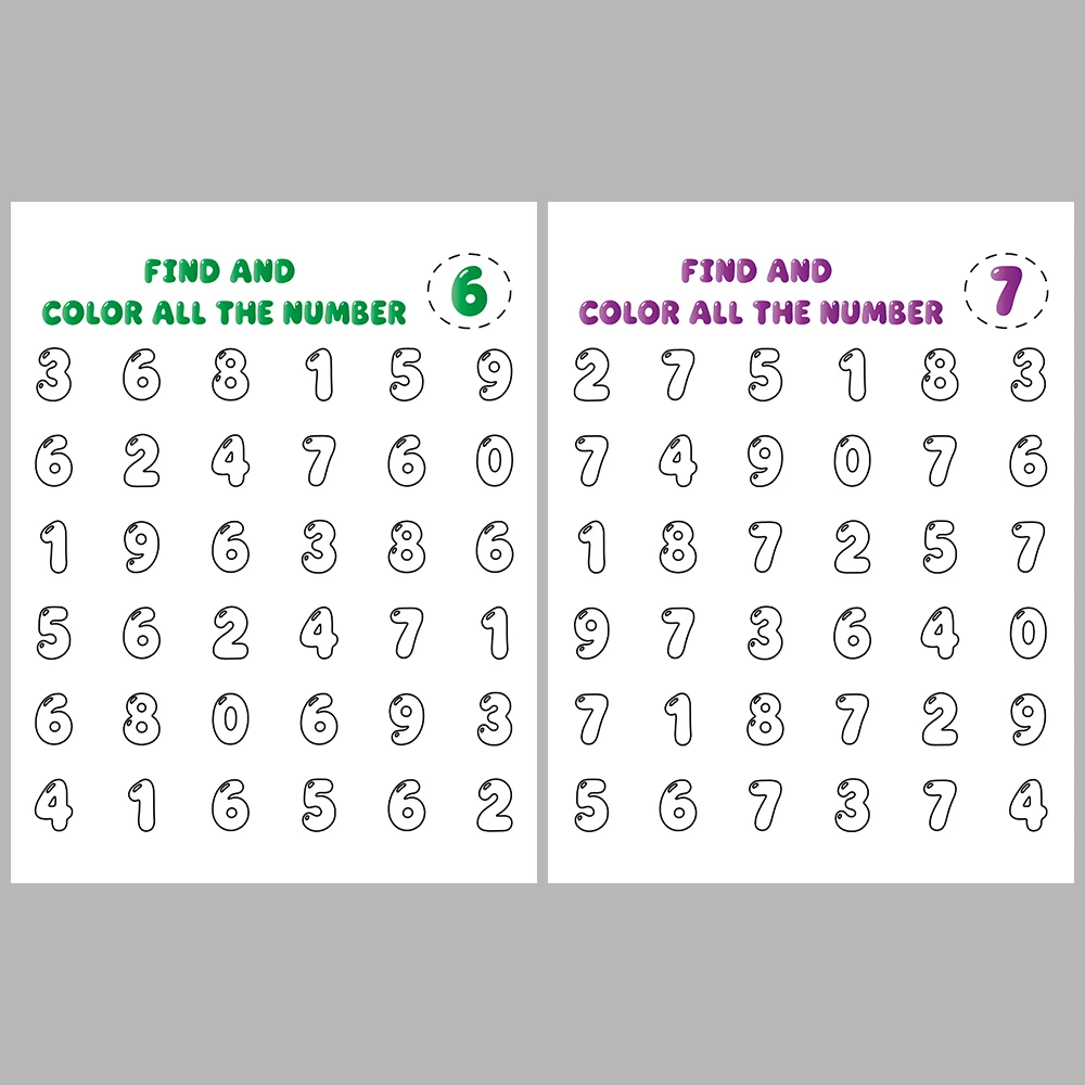 Number Recognition and Coloring Activity Book