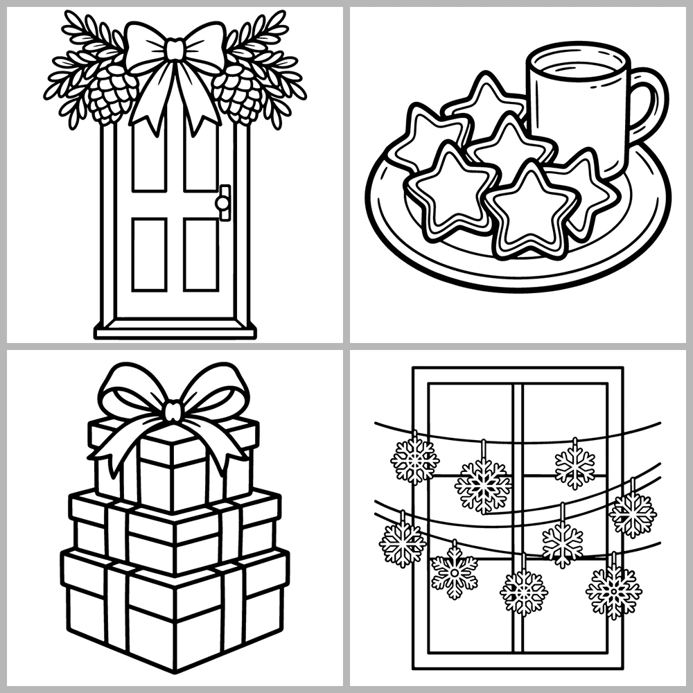Cozy Christmas and Holidays Coloring Book
