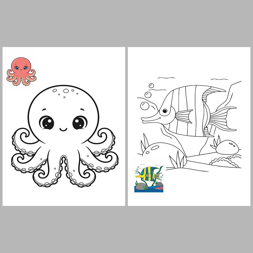 Ocean Animal Coloring Pages – With Reference Images