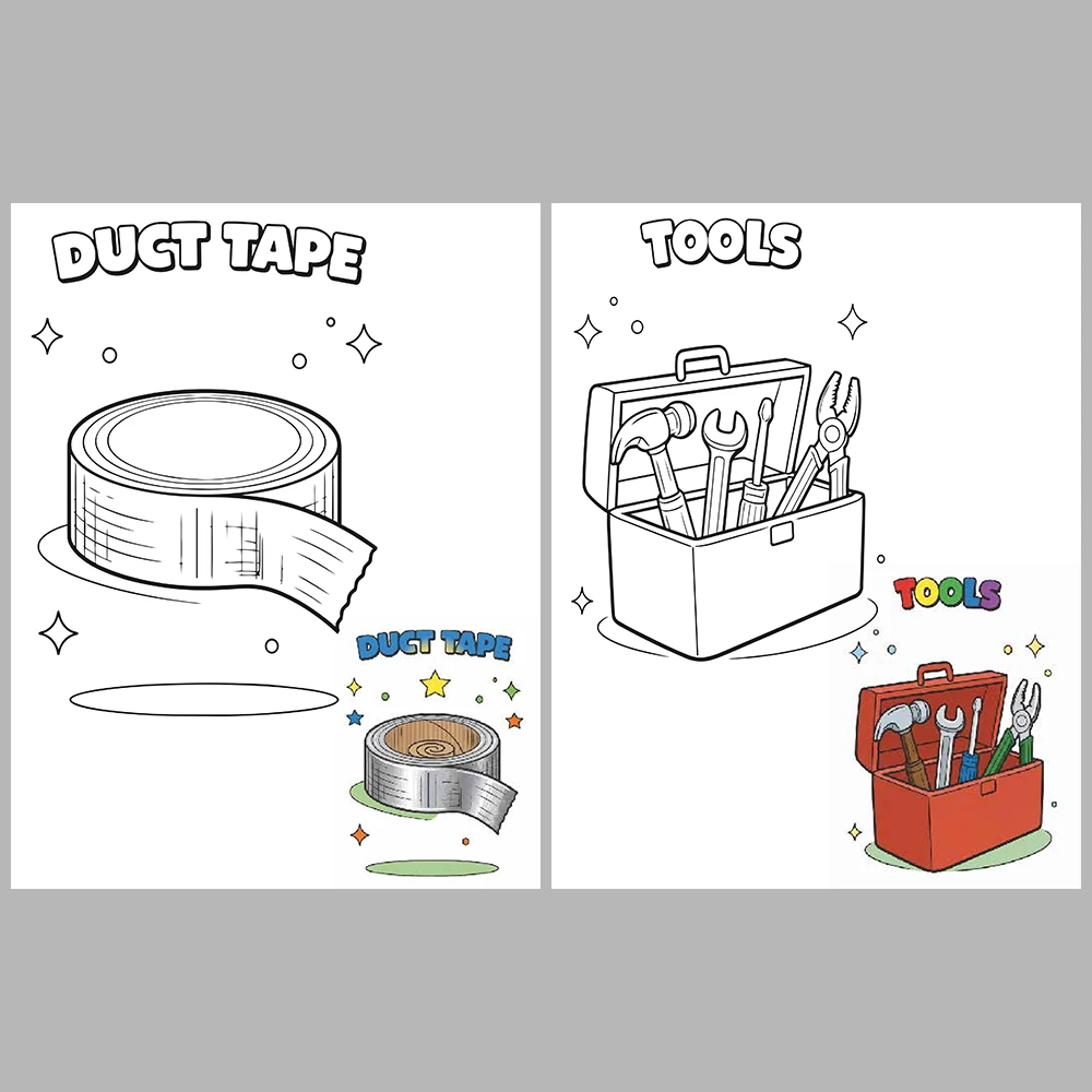 Carpenter Tools Coloring Pages / With Reference Image