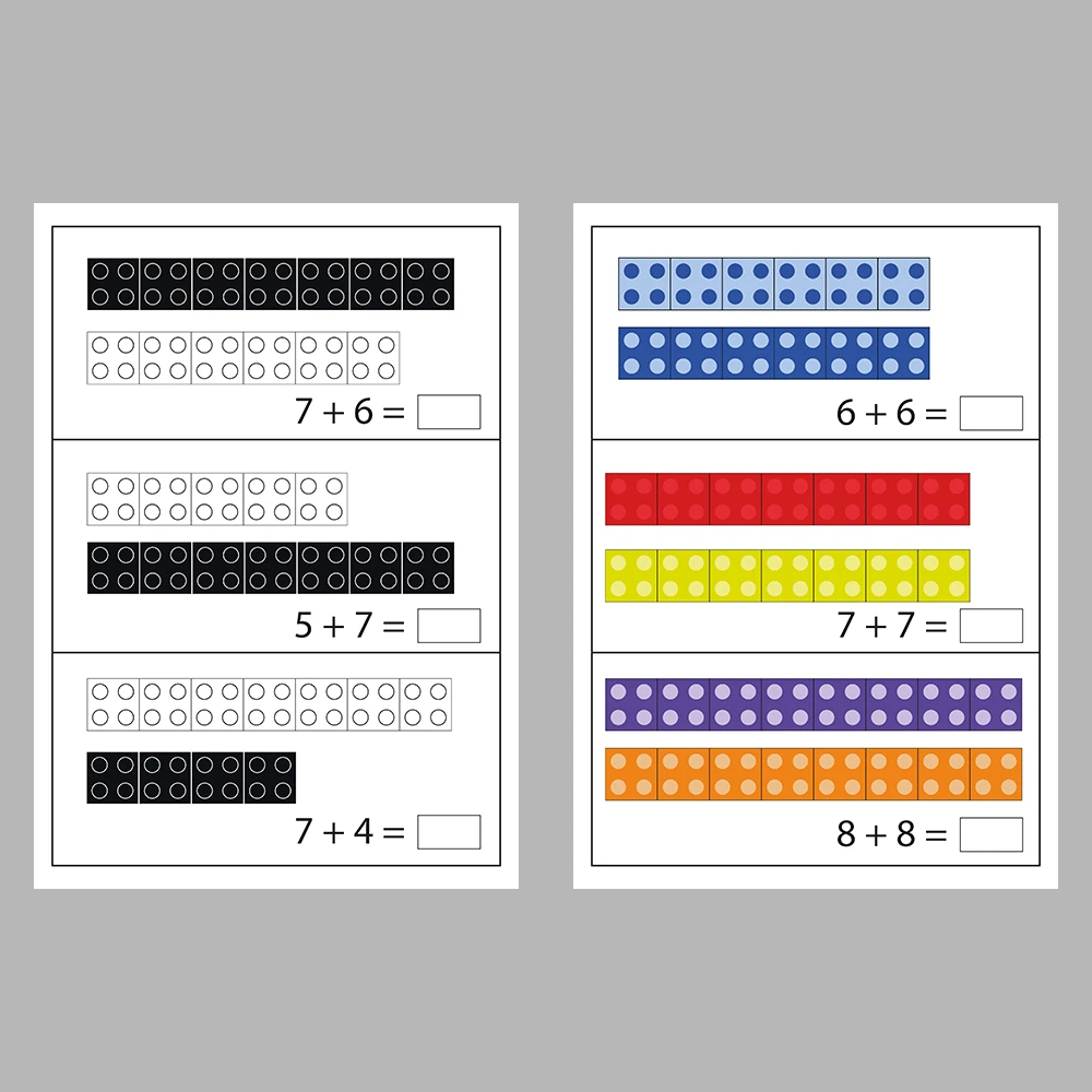 Addition Activity Sheets Using Cubes