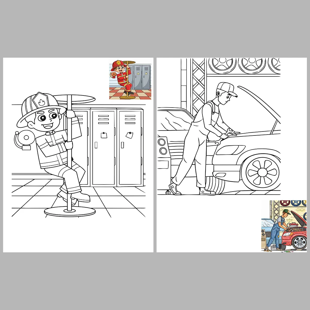 Mixed coloring pages – With Reference Images