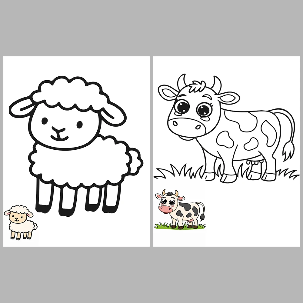 Cute Animal Coloring Pages / With Reference Image – Vol. 2