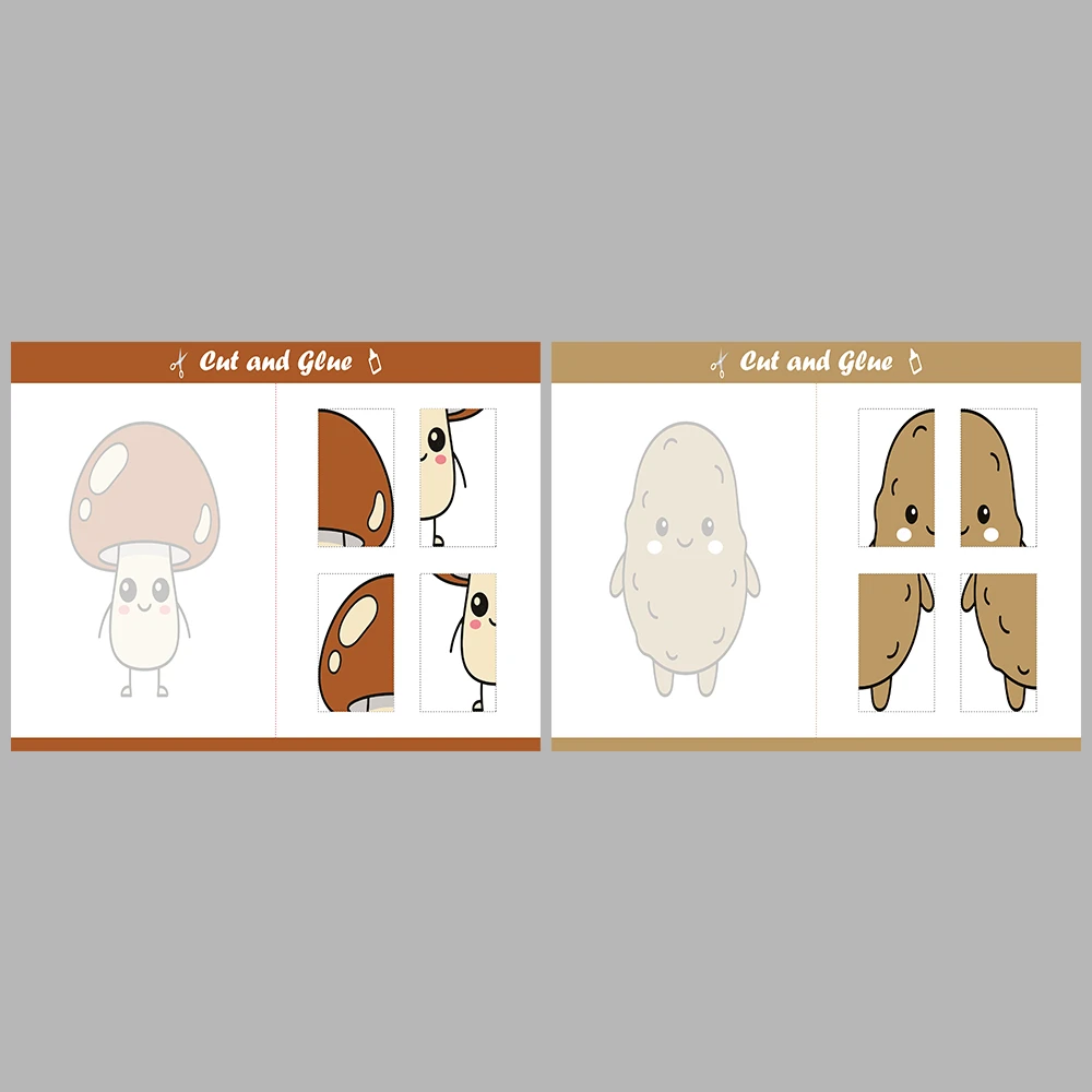 Cut and Paste Vegetables Activity Book