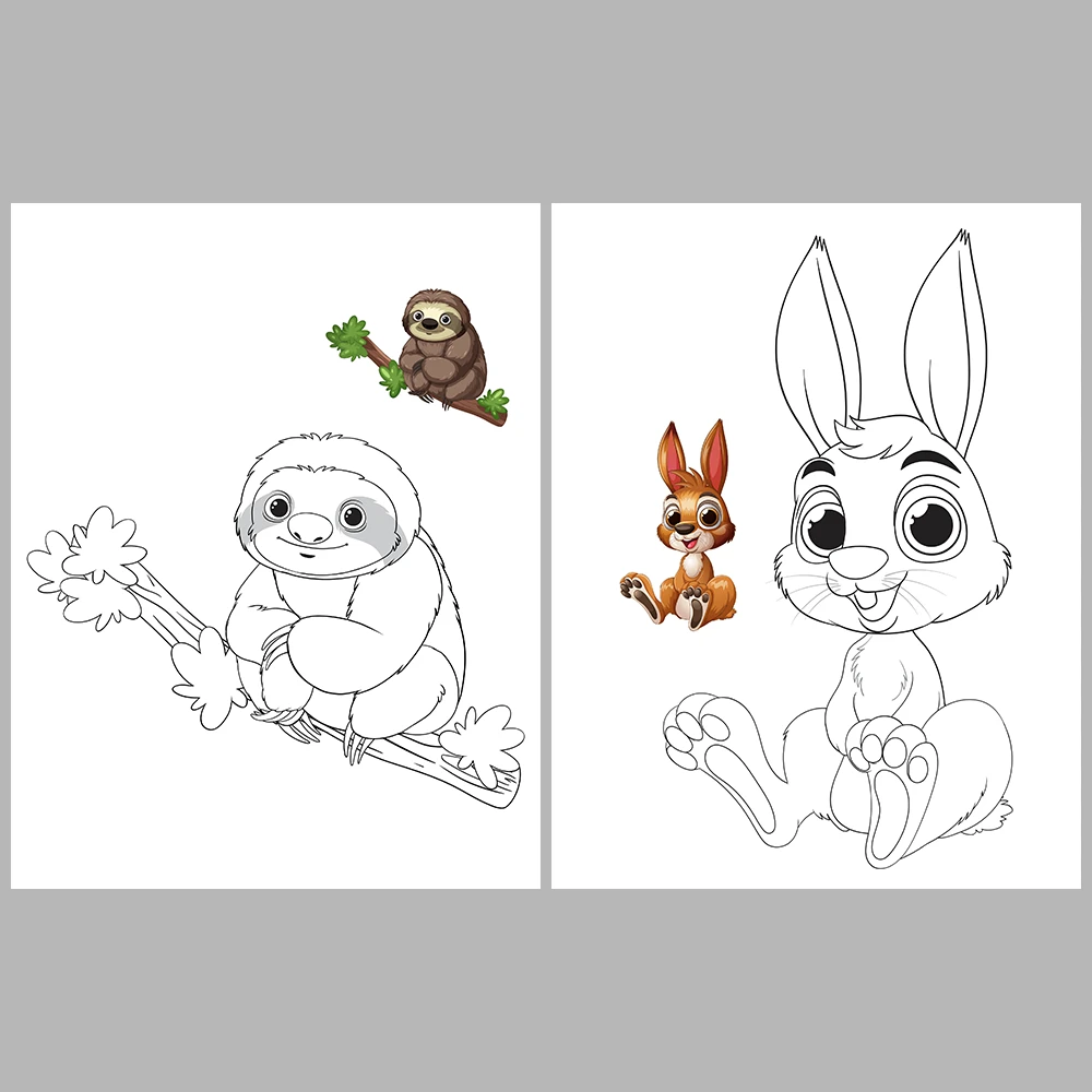 Cute Animal Coloring Pages / With Reference Image – Vol. 4