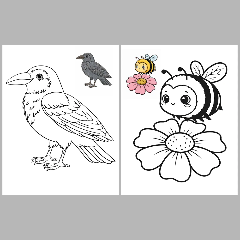 Flying Animals Coloring / With Reference Image