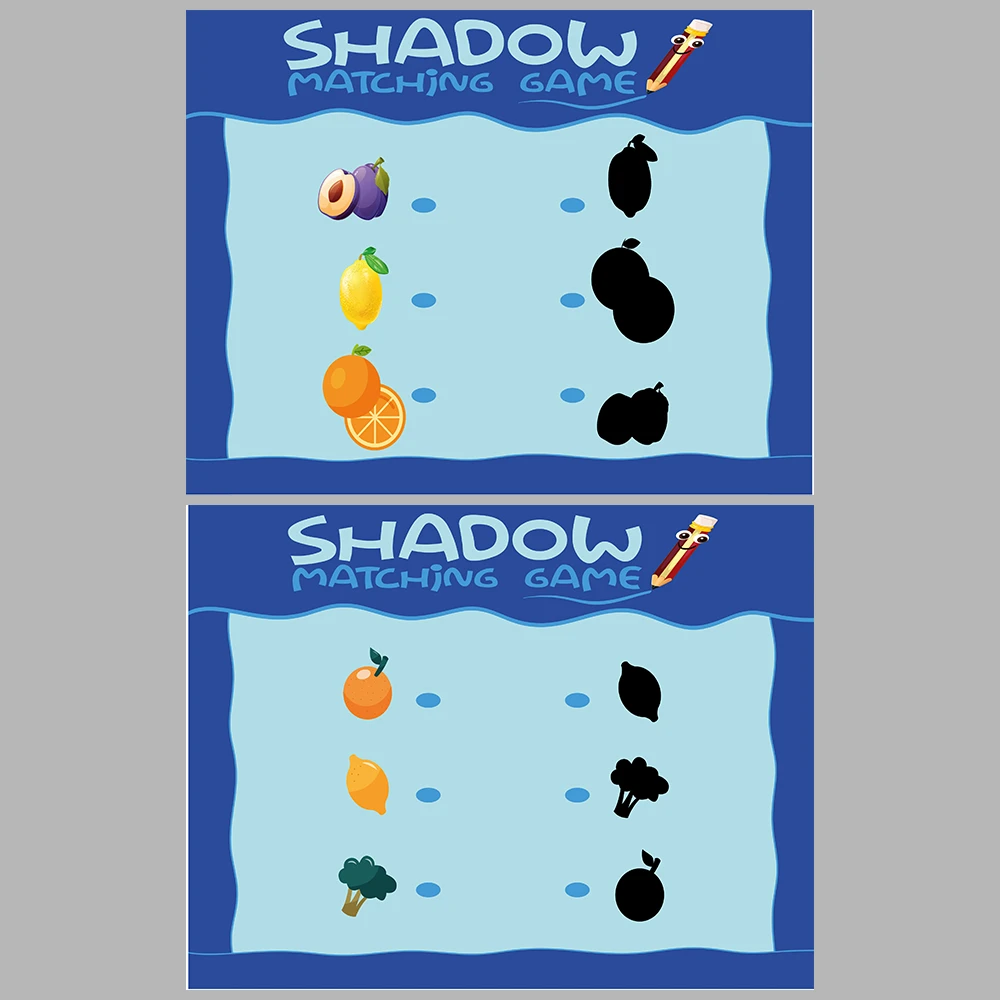 Fruit-Themed Shadow Matching Game Book