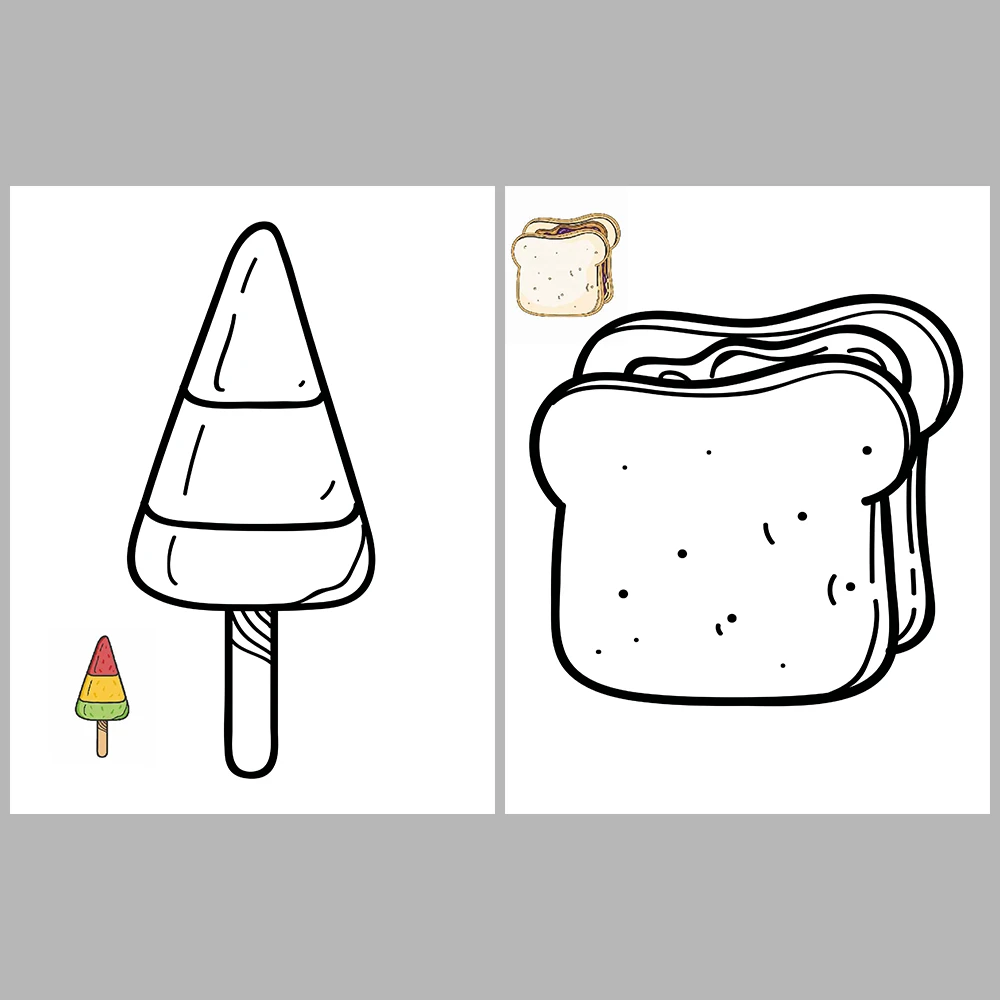 Snack Coloring Pages – With Reference Images