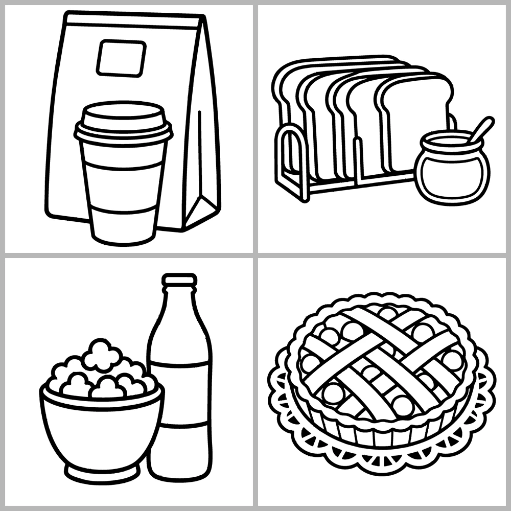 Cozy Kitchen – Food Coloring Book