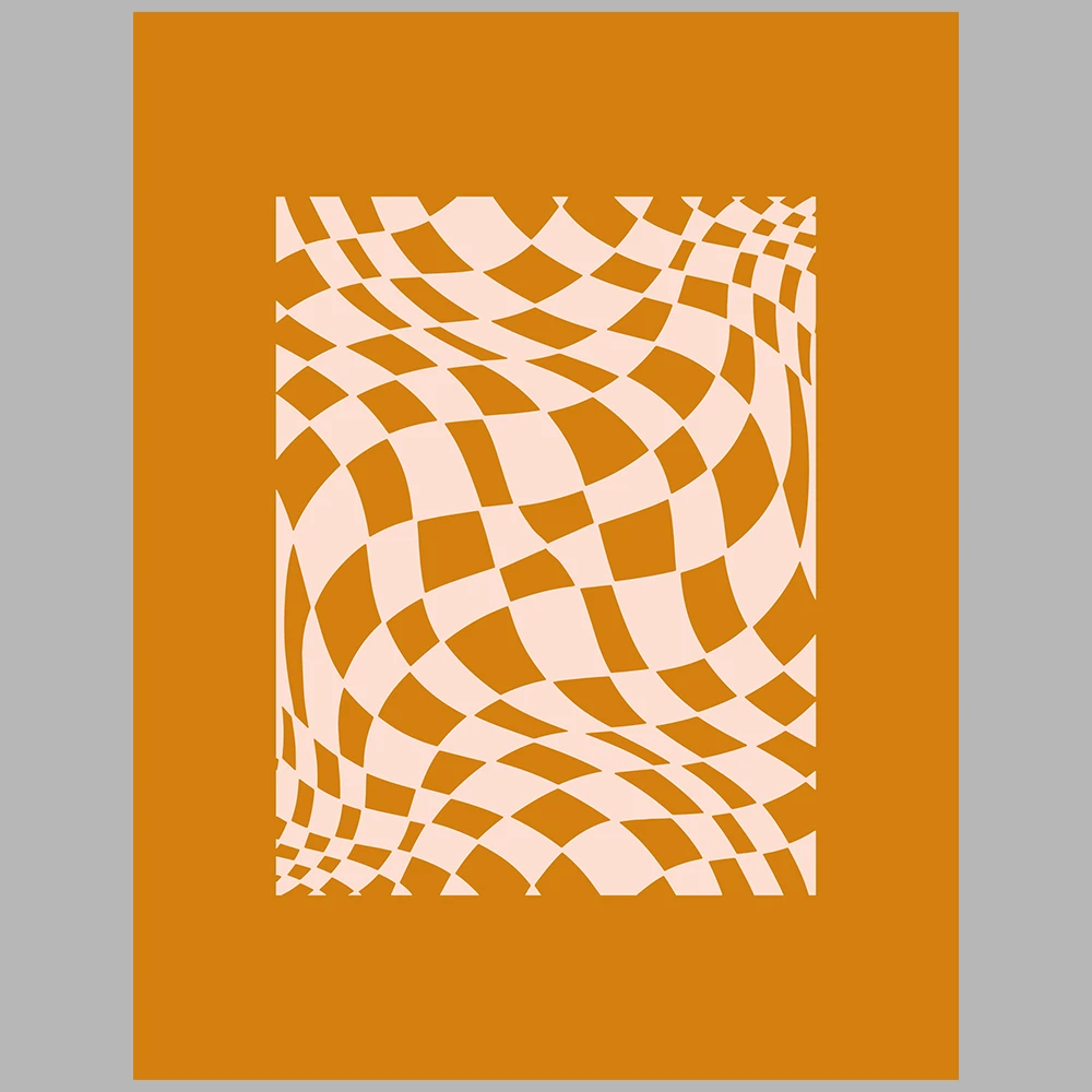 orange, pink, and purple posters