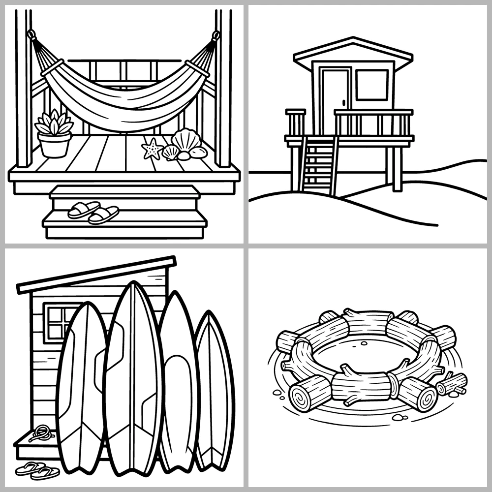Cozy Ocean – Beach Coloring Book