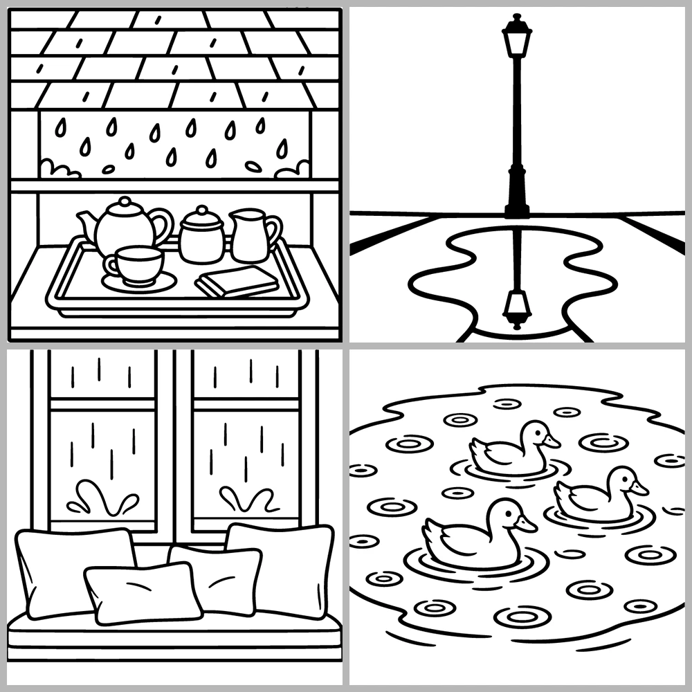 Rainy Days Coloring Book