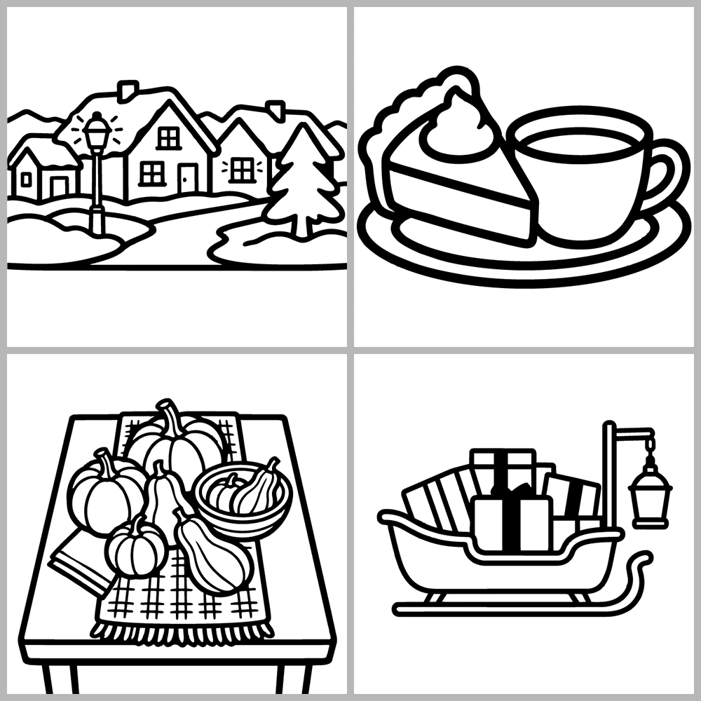 Seasons Cozy Coloring Book