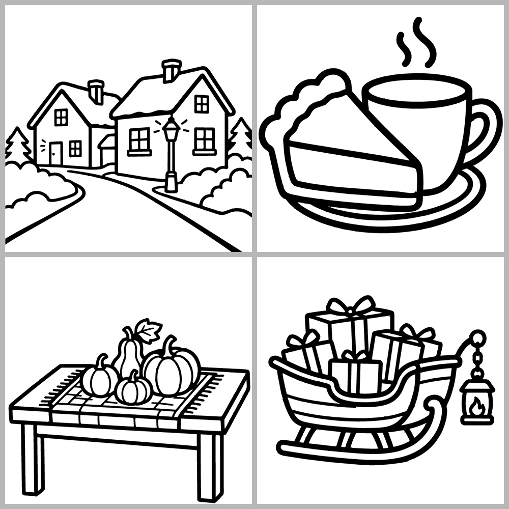 Cozy Seasons Coloring Book