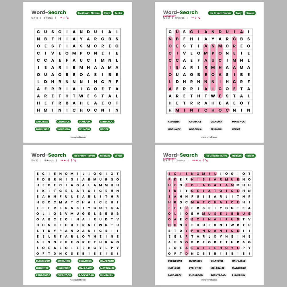 Word Search – Wine & Vineyards – Martial Arts – Themes