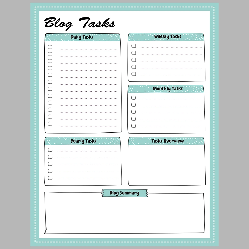 Blog Planner – Green Striped Theme