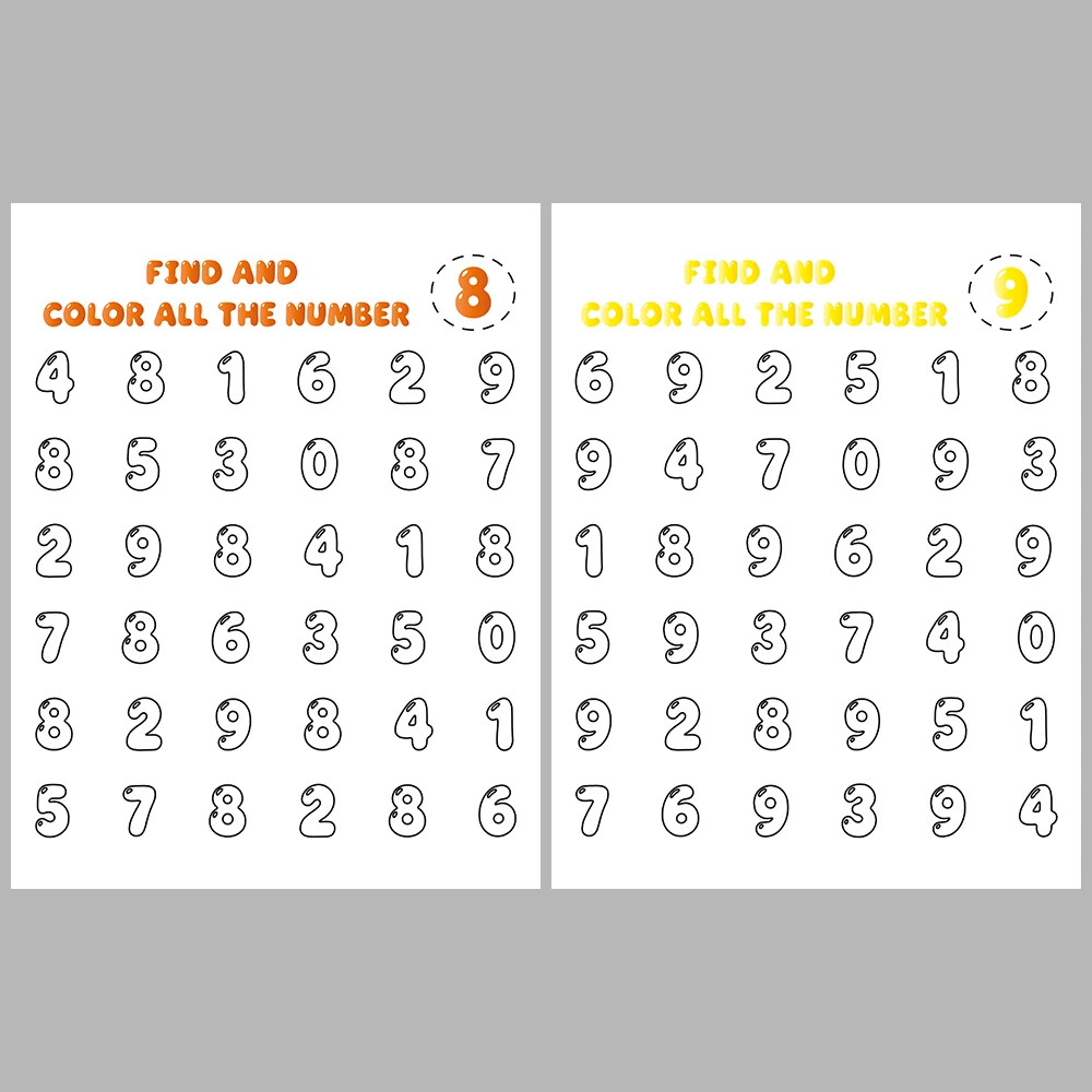 Number Recognition and Coloring Activity Book