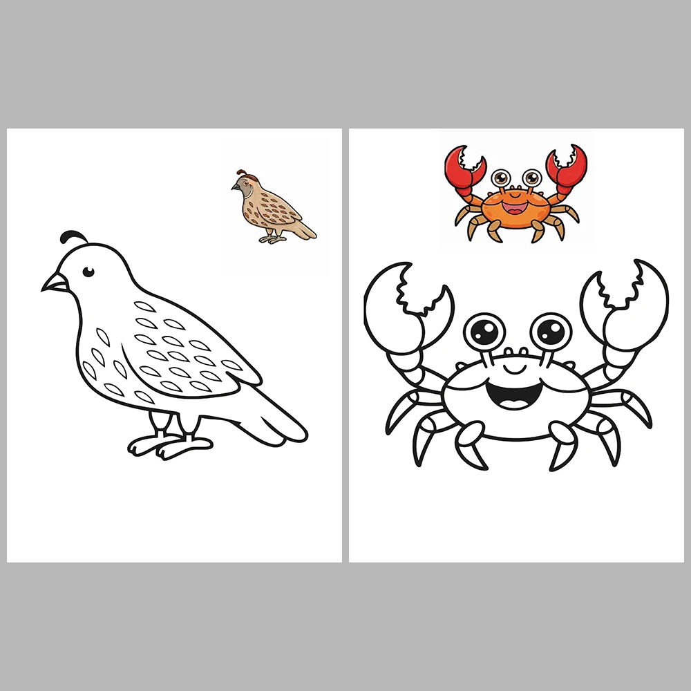 Cute Animal Coloring Pages / With Reference Image – Vol. 1