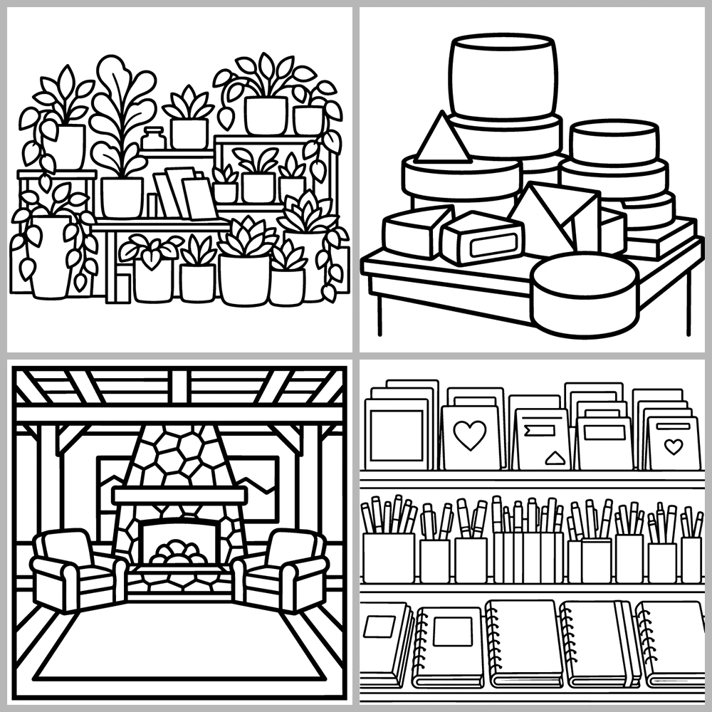 Cozy Travel – Places Coloring Book