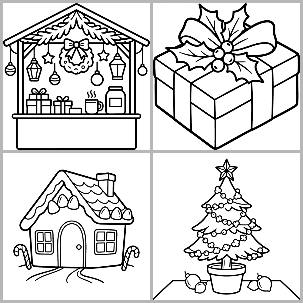 Cozy Christmas and Holidays Coloring Book