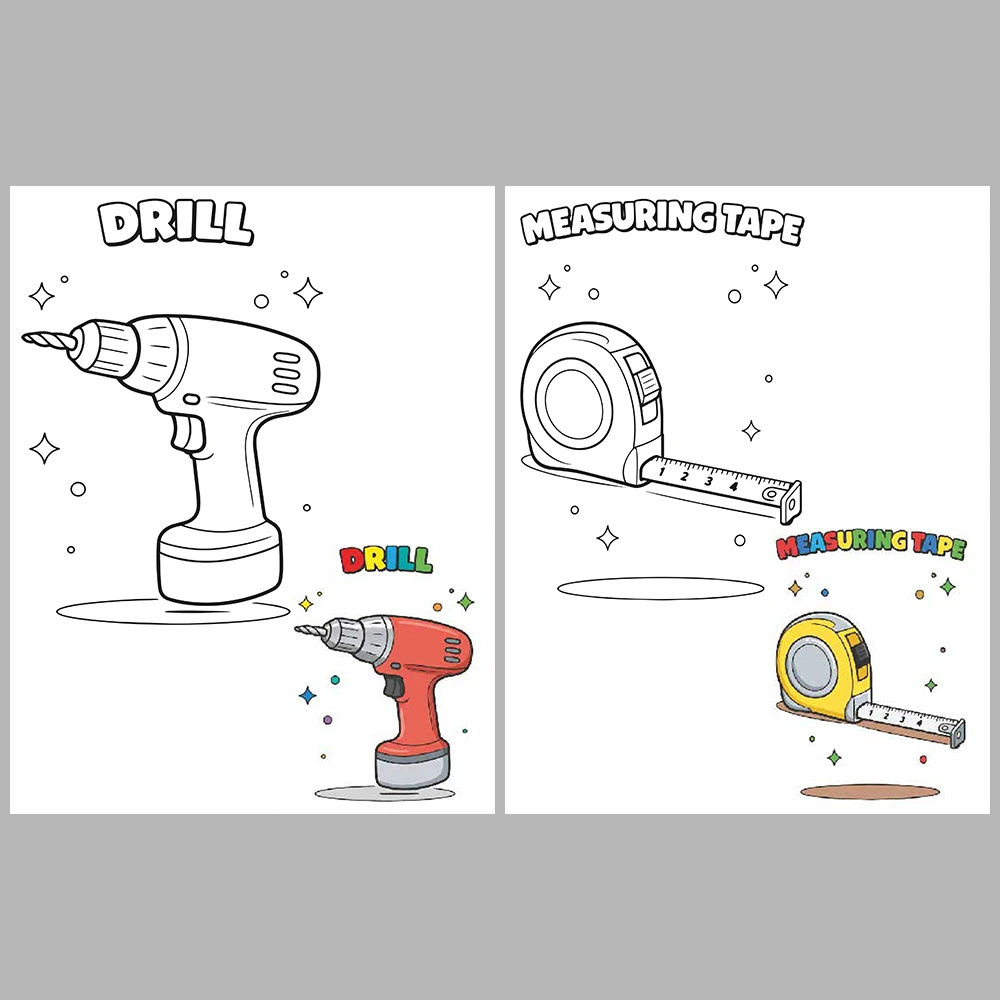 Carpenter Tools Coloring Pages / With Reference Image