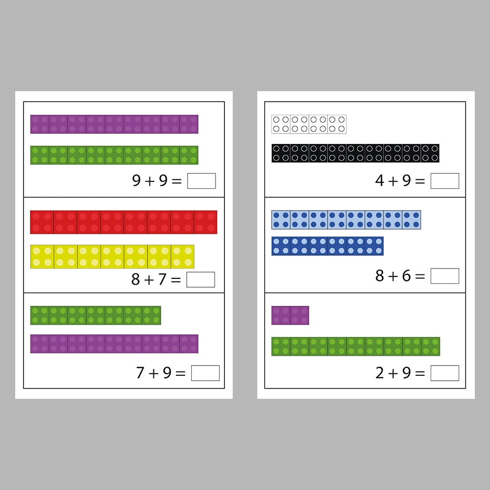 Addition Activity Sheets Using Cubes