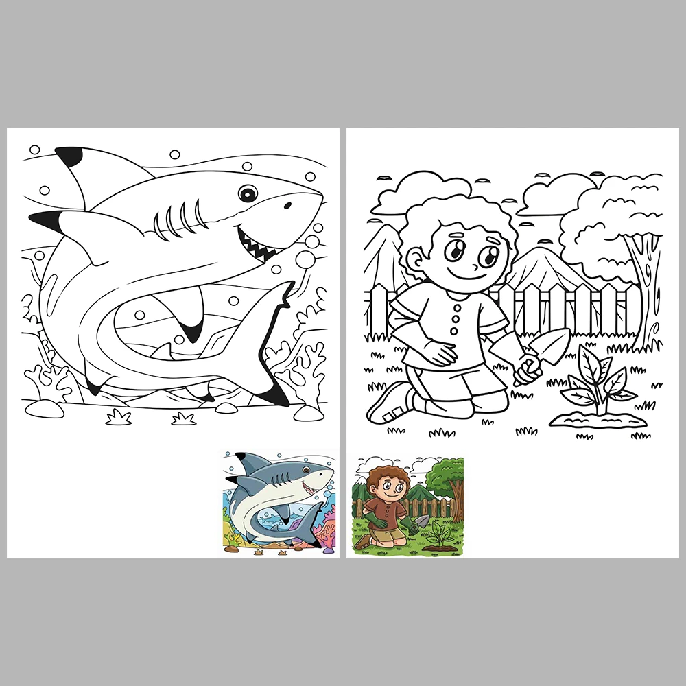 Mixed coloring pages – With Reference Images