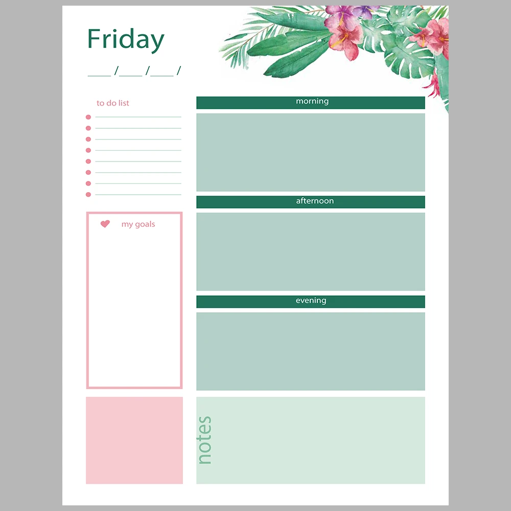 Tropical-Themed Daily and Monthly Planner – 2026